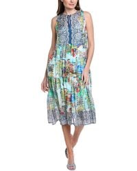 Johnny Was - Tabitha Tiered Silk Midi Dress - Lyst