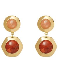 Trina Turk - Plated Geo Bezel Jewel Clip On Earrings - Lyst