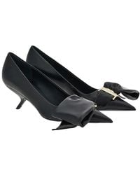 Ferragamo - Oversized Bow Leather Pump - Lyst