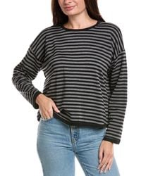 Eileen Fisher - Petite Striped Cozy Brushed Terry Hug Box Top - Lyst