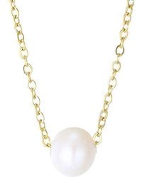 Adornia - Tarnish Resistant 18K Plated Sliding 6Mm Freshwater Pearl Pendant Necklace - Lyst