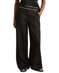 Reiss - Fawn Waistband Linen Wide Leg Trouser - Lyst