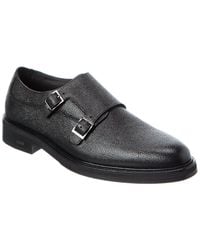 BOSS - Larry Monk Leather Loafer - Lyst