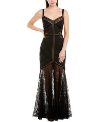 Tadashi Shoji Jelena Neoprene & Lace Strap Gown - Black