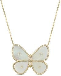Sabrina Designs - 14k 0.35 Ct. Tw. Diamond & Pearl Butterfly Necklace - Lyst