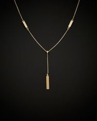 Italian Gold - 14K Bar Drop Adjustable Necklace - Lyst