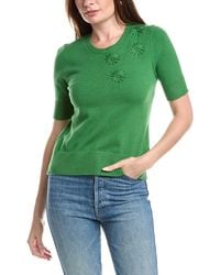 Tahari - Floral Applique Sweater - Lyst