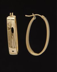Italian Gold - 14k Polished Oval Hoops - Lyst