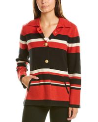 Joan Vass Striped Jacket - Red