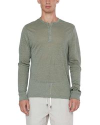 Onia - Long Sleeve Henley Shirt - Lyst