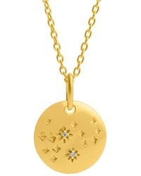 MaxColor - 14K Lab-Grown Sapphire Zodiac Necklace - Lyst