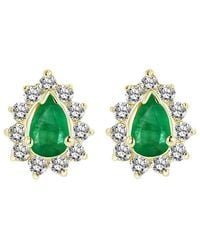 LEVARON - 14K 0.70 Ct. Tw. Diamond & Emerald Earrings - Lyst
