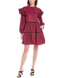 Harper - Tiered Chenille Check Mini Dress - Lyst