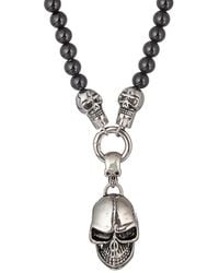 Eye Candy LA - The Bold Collection Agate Skull Pendant Necklace - Lyst