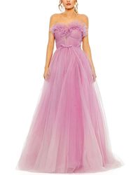 Mac Duggal - Strapless Glitter Tulle Gown - Lyst