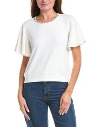 Gracia - Crystal Embroidered Crewneck Top - Lyst