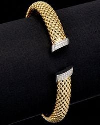 Meshmerise - 18k Over Silver 0.25 Ct. Tw. Diamond Mesh Cuff Bracelet - Lyst