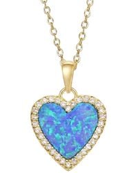 Genevive Jewelry - Rachel Glauber 14K Plated Cz Pendant Necklace - Lyst