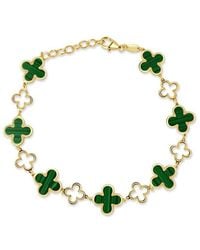 Italian Gold - 14K Malachite Station Chain Bracelet - Lyst