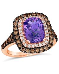 Le Vian - 14K Rose 3.54 Ct. Tw. Diamond & Amethyst Cocktail Ring - Lyst