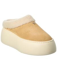Giuseppe Zanotti - Alma Suede & Shearling Sabot Platform Mule - Lyst