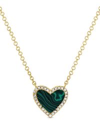 Sabrina Designs - 14k 0.70 Ct. Tw. Diamond & Malachite Heart Necklace - Lyst