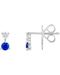 HAWLEY ST - 14K 0.43 Ct. Tw. Diamond & Sapphire Fashion Earrings - Lyst