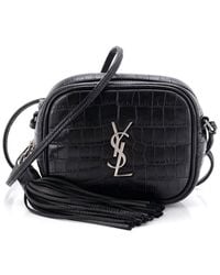 Saint Laurent - Croc-Embossed Leather Classic Monogram Blogger Crossbody Small (Authentic Pre-Loved) - Lyst