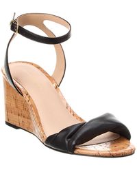 Stuart Weitzman - Everly 75 Leather Wedge Sandal - Lyst
