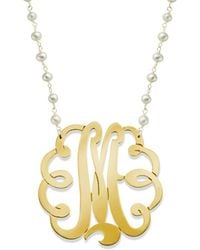 Jane Basch - 22K Over 3.5-4Mm Pearl Initial Pendant -Z) - Lyst