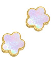 Adornia - 14k Plated Clover Studs - Lyst