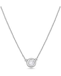 Forever Creations Signature - Forever Creations 14K 0.50 Ct. Tw. Diamond Solitaire Necklace - Lyst