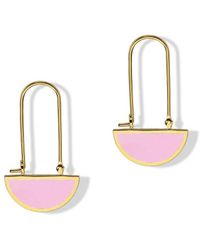 Argento Vivo 18k Over Silver Linear Drop Earrings - Pink