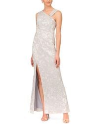 Aidan Mattox - Pleated Foil Mermaid Gown - Lyst