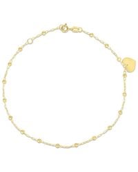 Italian Gold - 14K Bead Chain Anklet - Lyst