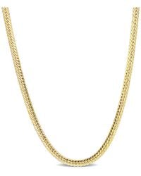 Italian Silver - 18K Over Herringbone Chain Necklace - Lyst