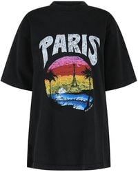 Balenciaga - Medium Fit Paris Tropical T-Shirt - Lyst