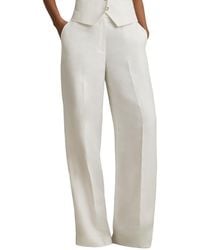 Reiss - Lori Wide Leg Linen-Blend Trouser - Lyst