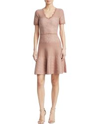 Yigal Azrouël Yigal Azroua?sa'l Jacquard V-neck Dress - Pink