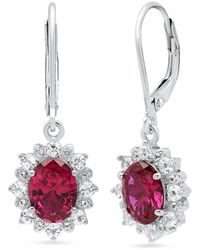 MaxColor - 2.30 Ct. Tw. Lab-Grown Ruby Dangle Earrings - Lyst
