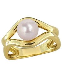 Rina Limor - Plated 2.53 Ct. Tw. Lab-Grown Gemstone & 7-7.5Mm Pearl Ring - Lyst