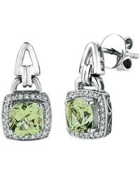 Le Vian - Le Vian 14k Vanilla Gold 1.79 Ct. Tw. Diamond & Green Quartz Earrings - Lyst