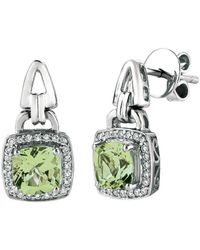 Le Vian - Le Vian 14k Vanilla Gold 1.79 Ct. Tw. Diamond & Green Quartz Earrings - Lyst