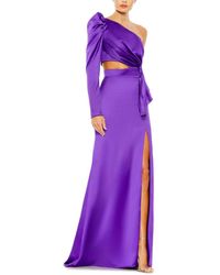 Mac Duggal - Puff One-Sleeve Cutout Side Knot Gown - Lyst