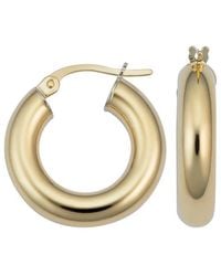 Italian Gold - 14K Polished Hoops - Lyst