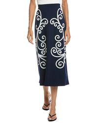 Prada - Bead Embellished Wool Midi Skirt - Lyst