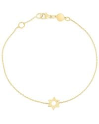 Italian Gold - 14K Star Of David Bracelet - Lyst