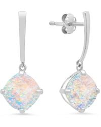 MaxColor - 14k 0.75 Ct. Tw. Lab-grown Opal Drop Earrings - Lyst