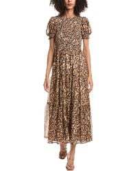 Anne Klein - Puff Sleeve Smocked Maxi Dress - Lyst