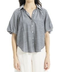 Max Studio - Bubble Sleeve Button Front Shirt - Lyst